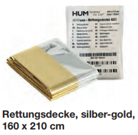 Rettungsdecke silber-gold 160x210cm